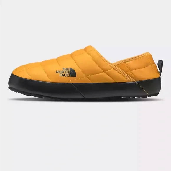 Mens The North Face Thermoball Traction Mule V Slippers Yellow Black - Picture 3 of 5